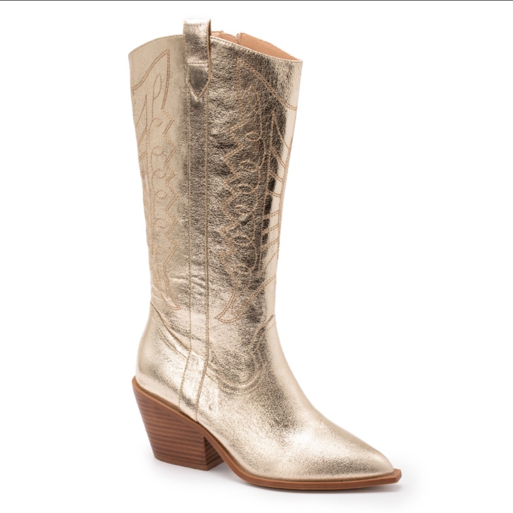 Brand new in Box Metallic gold Cowgirl boots
